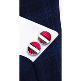 Funki Buys | Neckties | Men's 3 Pcs Red White Striped Tie Set