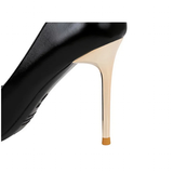 Women's Dress Shoes Metal Toe and Heel - Black - 9.5cm Shoes - 40 B - PU Leather - image 37