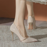 Women's Elegant Pointy High Heel Stilettos - Black - 1 / 7cm / Stilettos - 40 B - PU Leather - image 12