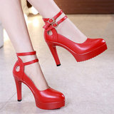 Women's Mary Jane Formal Stilettos - Black - Mary Jane Stilettos - 43 B - PU Leather - image 23