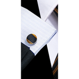 Funki Buys | Neckties | Men's 3 Pcs Gold Striped Formal Tie Set