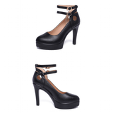 Women's Mary Jane Formal Stilettos - Black - Mary Jane Stilettos - 43 B - PU Leather - image 6