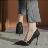 Women's Elegant Pointy High Heel Stilettos - Black - 1 / 7cm / Stilettos - 40 B - PU Leather - image 2
