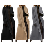 Women's Long Woolen Cardigan Coat - Black - Jacket - 3XL - Wool Blend - image 21