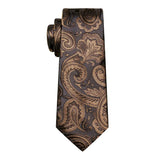 Men's 4 Pcs Classic Paisley Tie Vest Set - Black - 4pc Tie Set - MJTZ0148 - 3XL - Silk - image 11