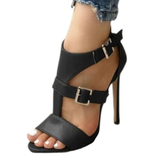 Women's Gladiator High Heel Stiletto Sandals - Auburn - Strappy Sandals - 43 B - PU Leather - image 17