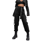 Women's Big Pockets Loose Cargo Pant - Black - Pants - XXXL - Polyester - image 1