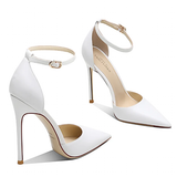 Women's Pointed Toe Matte High Stilettos - Beige - 1 / Matte 12cm - 46 B - Genuine Leather - image 26