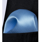 Funki Buys | Neckties | Men's 3 Pcs Pale Blue Herringbone Tie Set
