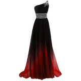 Women's Long Chiffon Evening Dress - Black/Multi - Dress - 26W - Polyester/Chiffon - image 7