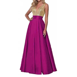Women's Satin Sequin Evening Dress - Rose Gold - Evening Dress - US22 - Satin/Sequin - image 14
