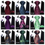 Men's 3 Pcs Silk Paisley Formal Tie Set - Blue - TZ-Y08 - One Size - Silk - image 28