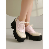 Women's British Walker Chunky Platforms - Black/Beige - Platform Chunky Shoes - 43 B - PU Patent Leather - image 25