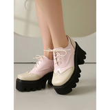 Women's British Walker Chunky Platforms - Black/Beige - Platform Chunky Shoes - 43 B - PU Patent Leather - image 24