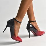 Women's Gradient Color High Stilettos - Red - Gradient Stilettos - PU Patent Leather - image 3