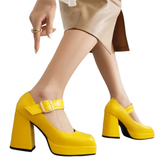 Women's Bright Patent Mary Jane Pumps - Nude - Mary Jane Pump - 14.5 B - Genuine Patent Leather - image 3