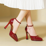 Women's Patent Leather Pointed Toe heels - Red - 12cm Heels - 42 B - Patent Leather - image 8