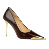 Women's Dress Shoes Metal Toe and Heel - Black - 9.5cm Shoes - 40 B - PU Leather - image 20