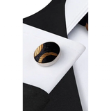 Funki Buys | Neckties | Men's 3 Pcs Black Gold Circles Formal Tie Set