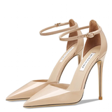Women's Classic Pointed Toe Patent Stilettos - Beige - 1 / Patent / 10cm - 46 B - Genuine Leather - image 1