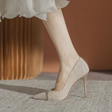 Women's Elegant Pointy High Heel Stilettos - Black - 1 / 7cm / Stilettos - 40 B - PU Leather - image 14