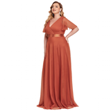 Women's Plus Size Long Evening Dress - Burnt Orange - Dress - 26 - Polyester Chiffon - image 13