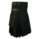 Men's Gothic Punk Pleated Cargo Utility Kilts - Black - Kilt - 5XL - Polyester - image 13