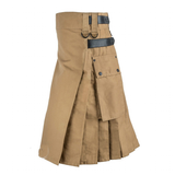 Men's Gothic Punk Pleated Cargo Utility Kilts - Khaki - Kilt - 5XL - Polyester - image 15