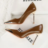 Women's Dress Shoes Metal Toe and Heel - Black - 9.5cm Shoes - 40 B - PU Leather - image 7