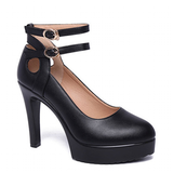 Women's Mary Jane Formal Stilettos - Black - Mary Jane Stilettos - 43 B - PU Leather - image 3