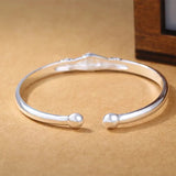 Men's Women's Silver Hand Hug Bangle - Silver - Unisex Bracelet - Adjustable - Sterling Silver - image 9