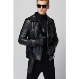 Men's Premium Faux Leather Biker Jacket - Black - Faux Leather Jacket - 5XL - PU Leather - image 9