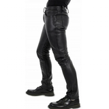 Men's Luxury Faux Leather Slim Fit Pants - Black - Pants - 5XL - PU Leather - image 11