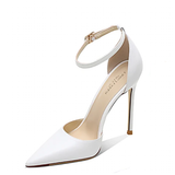 Women's Pointed Toe Matte High Stilettos - Beige - 1 / Matte 12cm - 46 B - Genuine Leather - image 25