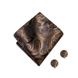 Men's 4 Pcs Classic Paisley Tie Vest Set - Black - 4pc Tie Set - MJTZ0148 - 3XL - Silk - image 9