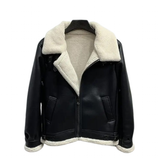 Men's Faux Leather Fleece Bomber Jacket - Black - Men's Jacket - 6XL - Genuine Leather - image 22