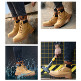 Men's Steel Cap Toe High-Top Work Boots - Black - 48 B - PU Leather - image 10