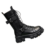 Funki Buys | Boots | Women's Lace-Up Combat Boots Biker Boot - Black - Combat Boot / 44 B / PU Leather - image 30