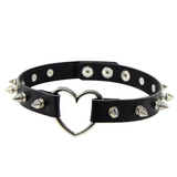 Women's Heart Choker Cosplay Collars - Black - Heart Choker - Medium - PU Leather - image 1