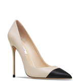 Women's Genuine Leather Fashion High Heels - Beige/Black - 1 / Suede / 12cm / Stilettos - 46 B - Genuine Leather - image 3