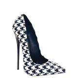 Women's Custom Houndstooth Super High Heels - Black/White - 1 / 12cm Heel - 46 B - PU Leather - image 23