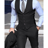 Men's 3 Pcs Formal Grooms Suit Slim Fit - Burgundy - 3 Pcs Suit - 6XL - Polyester - image 15