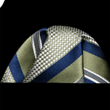 Funki Buys | Neckties | Men's 3 Pcs Green Navy Striped Tie Set