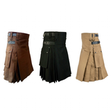 Men's Gothic Punk Pleated Cargo Utility Kilts - Black - Kilt - 5XL - Polyester - image 11