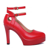 Women's Mary Jane Formal Stilettos - Black - Mary Jane Stilettos - 43 B - PU Leather - image 26