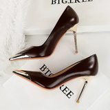 Women's Dress Shoes Metal Toe and Heel - Black - 9.5cm Shoes - 40 B - PU Leather - image 23