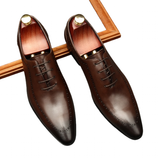 Men's Italian Handmade Oxford Shoes - Brown - C / Oxford Shoes - 45 B - Genuine Leather - image 20
