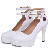 Women's Mary Jane Formal Stilettos - Black - Mary Jane Stilettos - 43 B - PU Leather - image 16