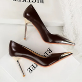Women's Dress Shoes Metal Toe and Heel - Black - 9.5cm Shoes - 40 B - PU Leather - image 25