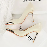 Women's Dress Shoes Metal Toe and Heel - Black - 9.5cm Shoes - 40 B - PU Leather - image 15